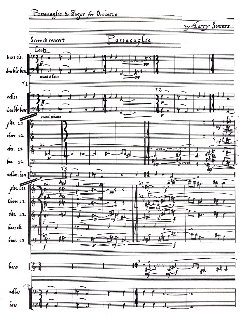 Passacaglia and Fugue score excerpt